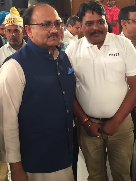with Sri Sidharth Nath Singh Health Minister Uttar Pradesh Gov during an event of News 18 TV at Lucknow